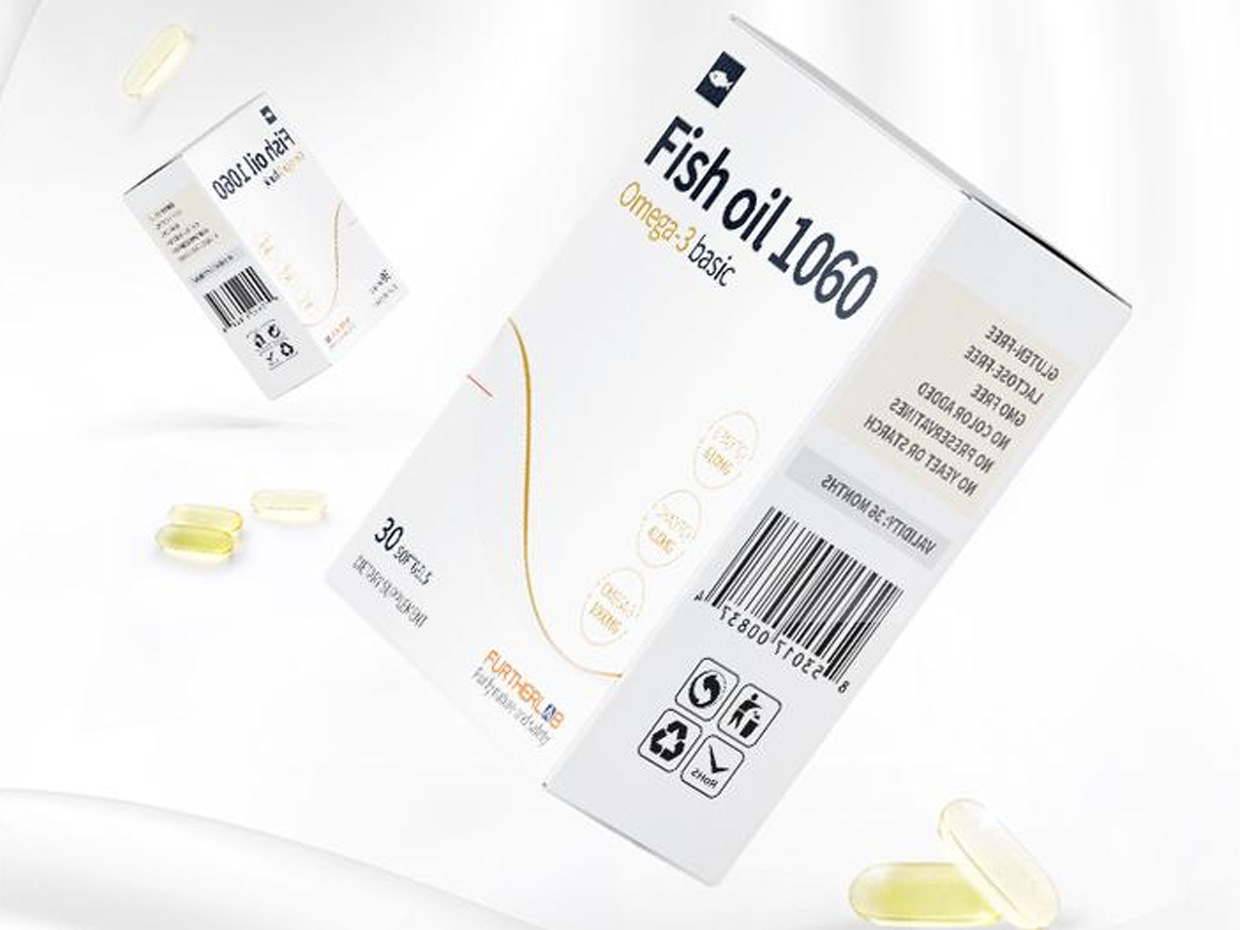 FURTHERLAB魚油保健品包裝設計之實物照片 FURTHERLAB魚油保健品包裝設計之實物照片